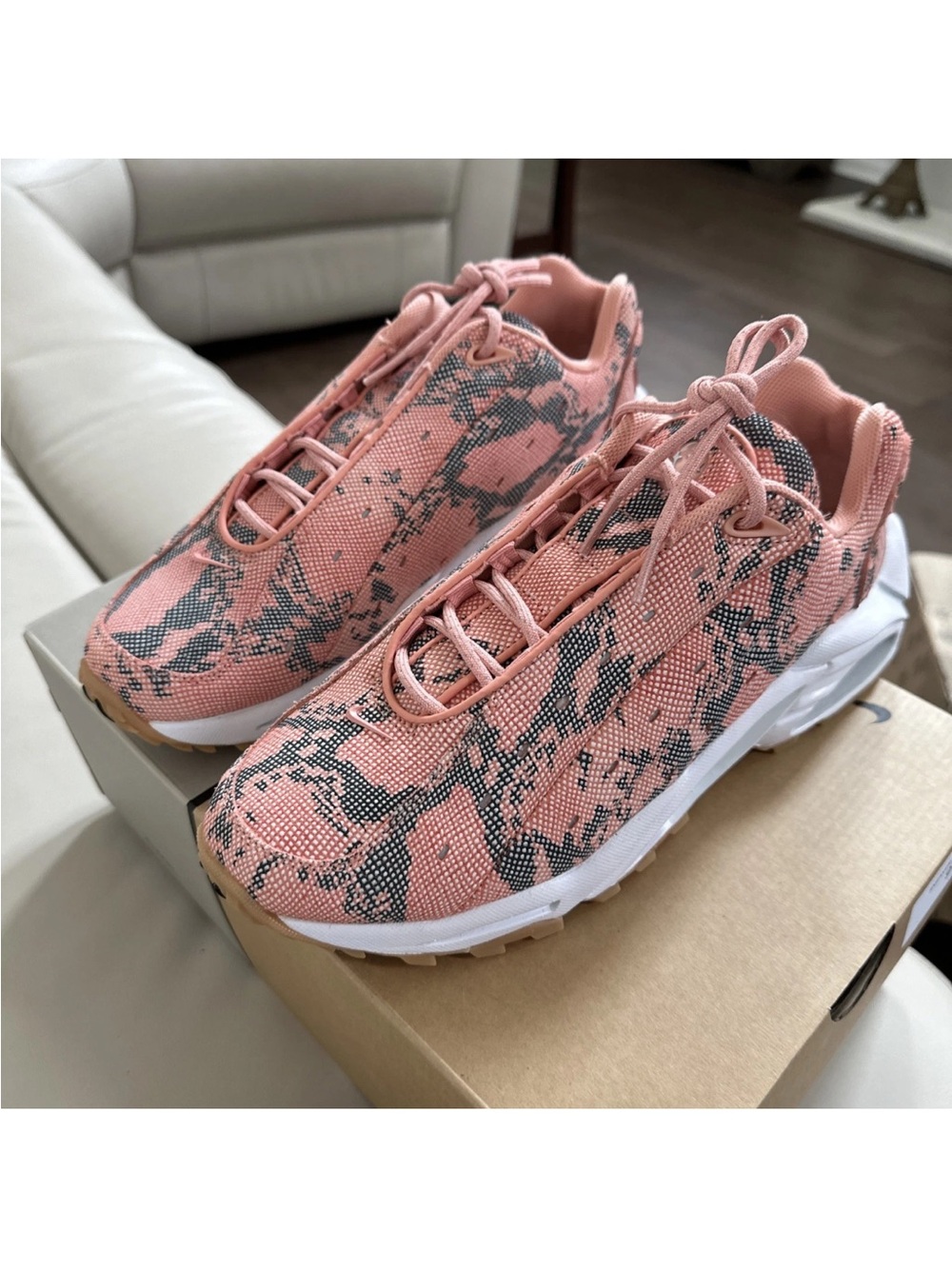 Women’s sz 10.5 Nike Orange Marble-Pattern Sneakers  #Air Terra/Nocta MSRP $298